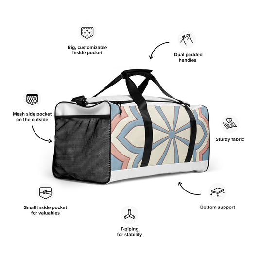 North Carry Co floral mandala all-over print duffle bag - side view